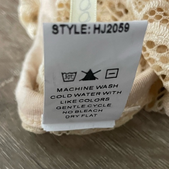 Ivory Sheer Crochet Long Sleeve Bodysuit - Picture 8 of 10